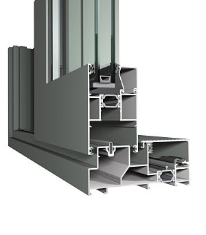 Raynaers CP130 monorail sliding door profile view